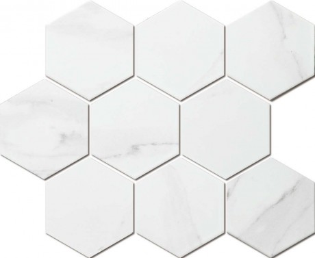 MARBLE HEXAGON CARRARA WHITE MNCKW1003 R10 95x110mm - Hansas Plaadimaailm