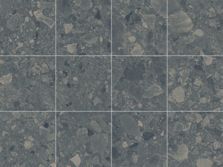 Terrazzo anthracite R10/B 9,7x9,7x0,69 (30x40) - Hansas Plaadimaailm