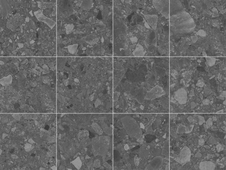 Terrazzo anthracite R10/B 9,7x9,7x0,69 (30x40) - Hansas Plaadimaailm